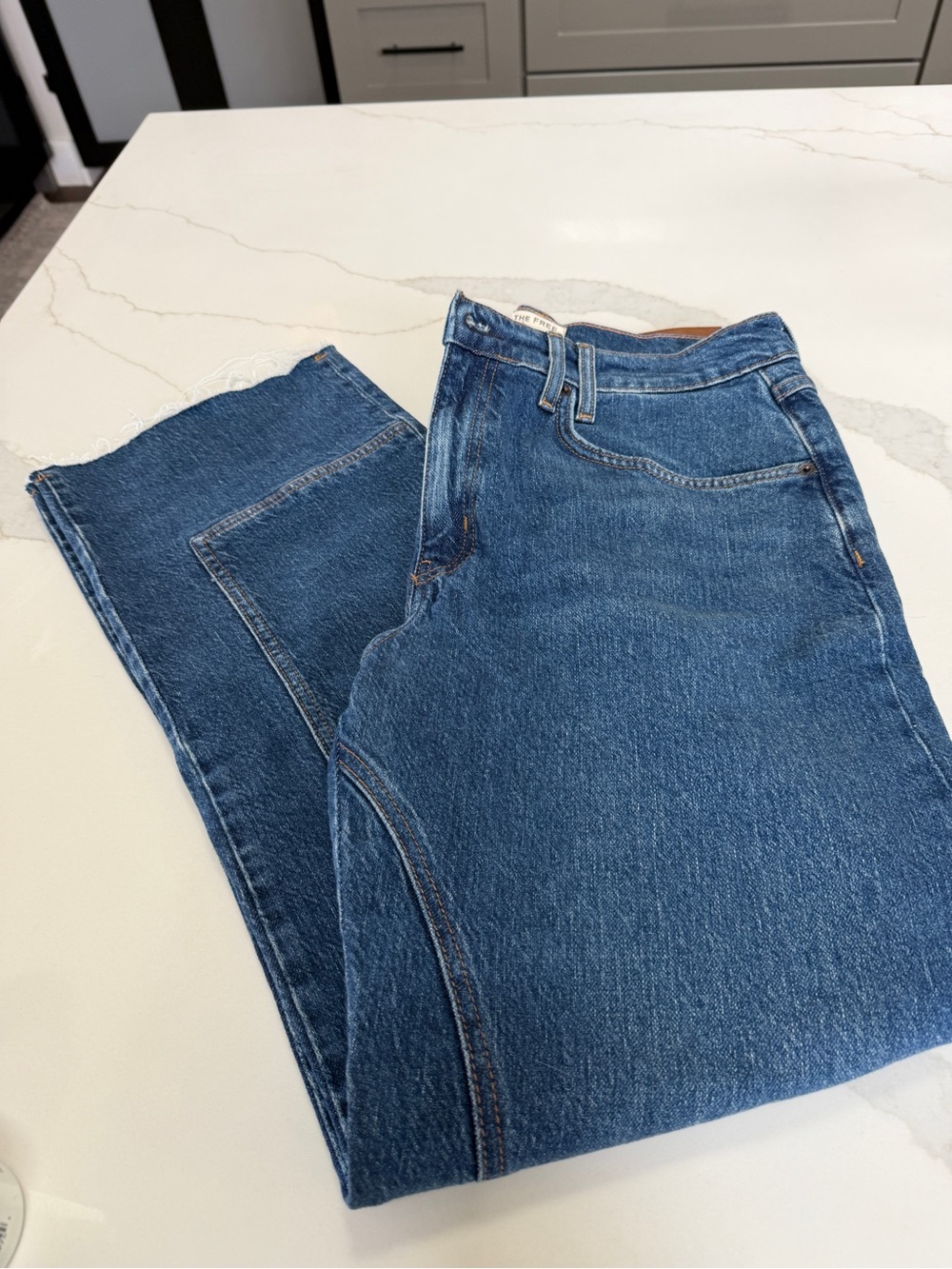 We The Free Women's Straight-Leg Jeans in Classic Blue Denim